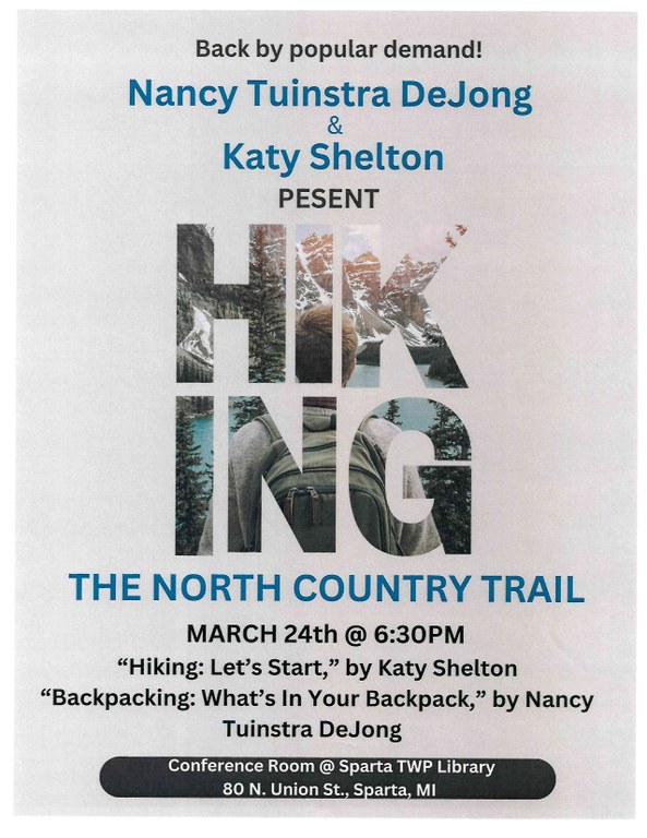 Hiking Program March 24th at 6:30pm