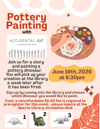 Accidental Art Program - Paint a ceramic dinosaur
