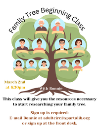 Family Tree Beginning Class with Bonnie