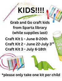Kids!  Week 3 and 4 Grab and Go Craft Kit from the library (while supplies last)