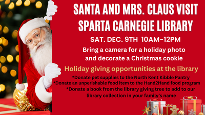 Santa and Mrs. Claus visit Sparta Carnegie Library