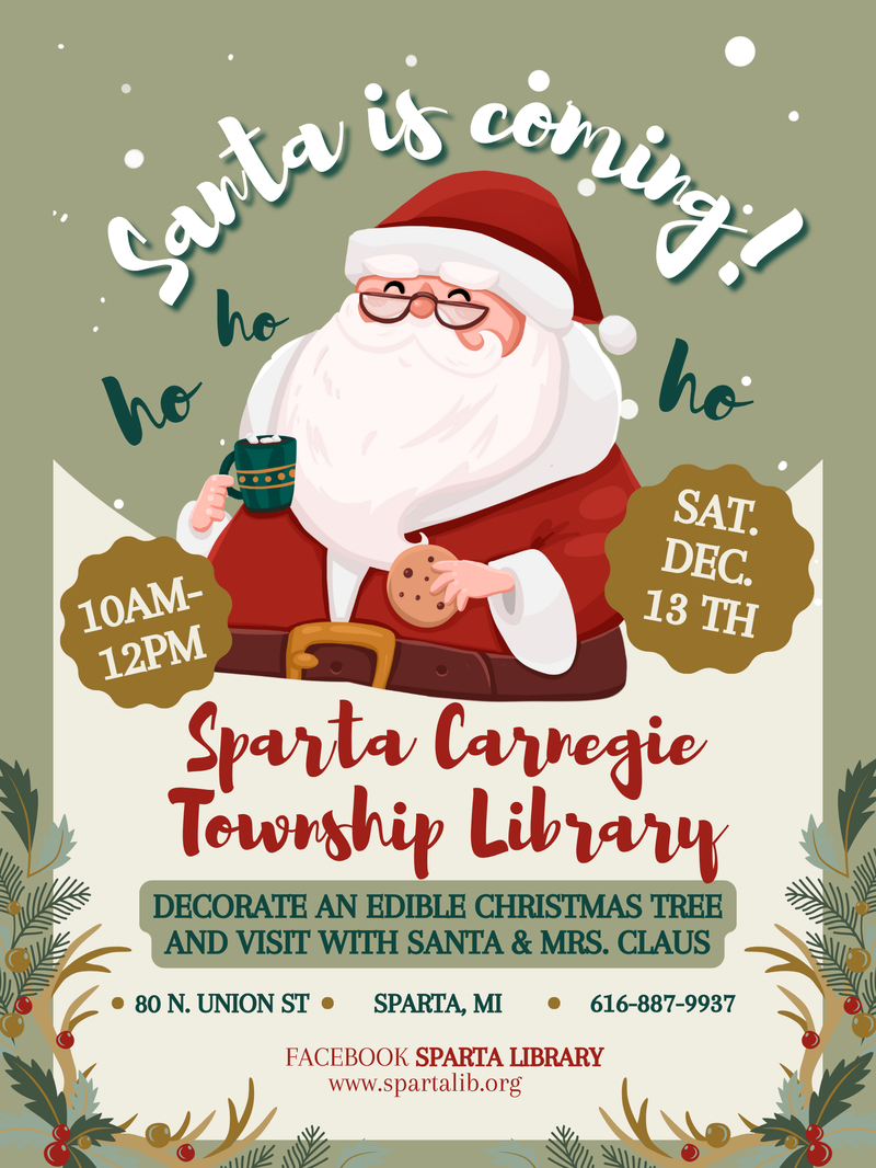 Red and Green Santa Claus Meet and Greet Christmas Event Poster.png