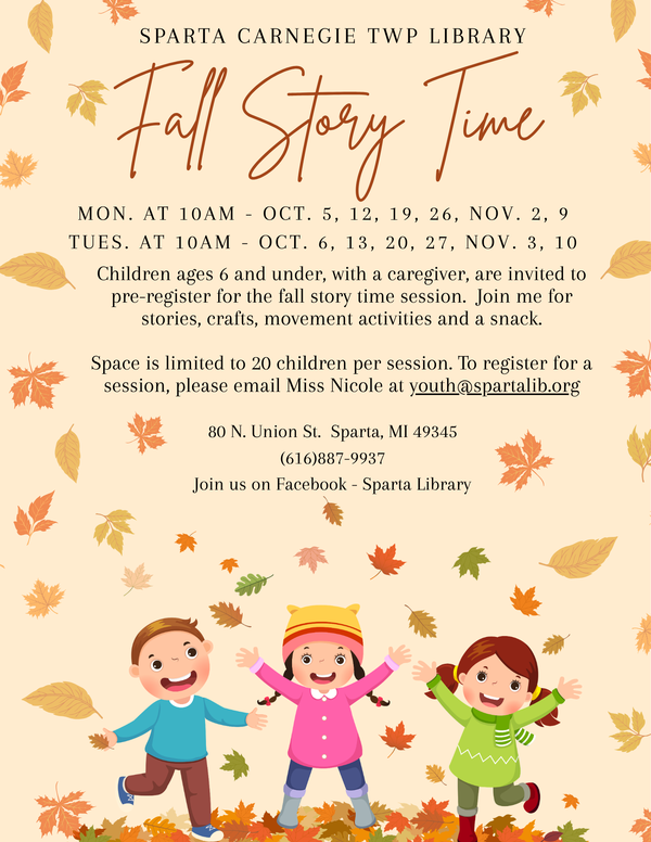 Fall fun for children 6 and under with a caregiver